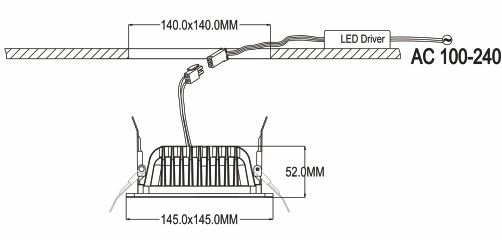 4inch 12W CLDE square recessed LED downlight-5